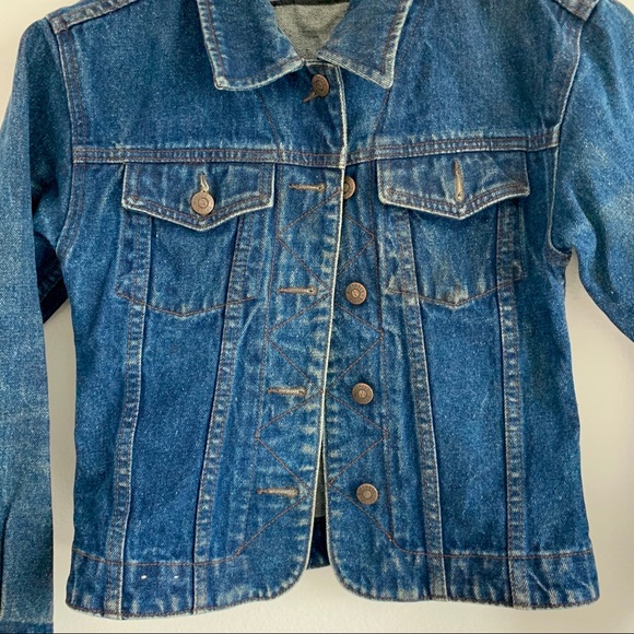 Extra Small Vintage Faded Denim Jacket with Patina - Picture 2 of 6